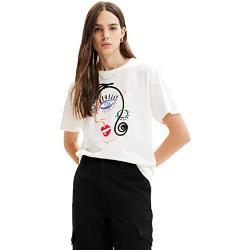 Desigual TS_Face 1000 T-Shirt, Blanc, M Femme