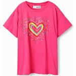 T-shirts à manches courtes Desigual rouges à paillettes Taille 12 ans look fashion pour fille de la boutique en ligne Amazon.fr 