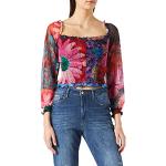 T-shirts Desigual multicolores à fleurs à manches courtes à manches courtes Taille XL look fashion pour femme 