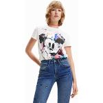 T-shirts Desigual blancs à manches courtes Mickey Mouse Club Mickey Mouse à manches courtes Taille XL look fashion pour femme en promo 