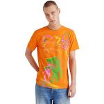 T-shirts Desigual orange à manches courtes à manches courtes Taille XXL look fashion pour homme 