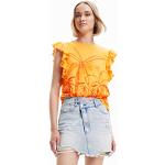 T-shirts Desigual orange à manches courtes à manches courtes Taille S look fashion pour femme 