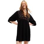 Robes à imprimés Desigual noires en viscose à col en V Taille M look casual pour femme en promo 