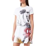 Robes chemisier Desigual blanches Mickey Mouse Club Mickey Mouse minis à manches courtes Taille M look casual pour femme en promo 