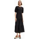 Robes Desigual noires à manches courtes midi à manches courtes à col rond Taille XL look casual pour femme 