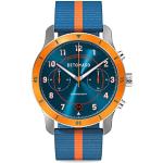 DeTomaso Venture Chronograph Limited Edition Blue Orange Montre pour homme à quartz analogique Bracelet en nylon Bleu, bleu, Sangles