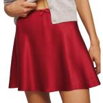 Jupes trapèze rouges en dentelle minis Taille S look streetwear pour femme 