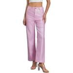 Jeans droits roses en polyester métalliques Taille S look fashion pour femme 