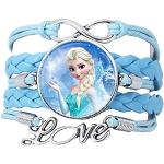 Bracelets bleus en zinc fantaisie La Reine des Neiges Elsa look fashion pour fille 