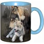 Tasses design en porcelaine à motif loups 