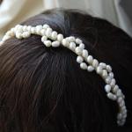 Diadèmes de mariage blanc d'ivoire à perles de mariage 