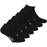 Diadora Lot de 6 paires de chaussettes de sport unisexes en coton mercerisé avec logo, couleur unie, Noir , 35-38