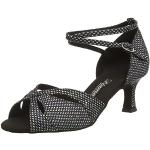 Diamant Chaussures de Danse Latine pour Femme Salon, Noir et Argent, 39 1/3 EU