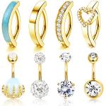 Piercings anneau en acier en diamant personnalisés look fashion pour femme 