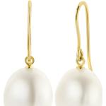 Boucles d'oreilles en perles jaunes en or jaune à perles 18 carats baroques & rococo pour femme 