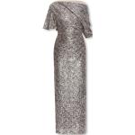 Robes de soirée Diane Von Furstenberg grises à paillettes à manches courtes à manches courtes Taille XS pour femme 