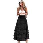 Jupes trapèze de mariage noires en tulle mi-longues Taille XXL look fashion pour femme en promo 