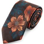 Cravates Trendhim orange à fleurs pour homme 