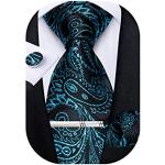 Cravates de mariage bleu canard à motif paisley Tailles uniques classiques pour homme 