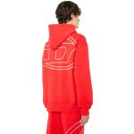 Sweats Diesel rouges en coton bio éco-responsable à capuche Taille XL pour homme 