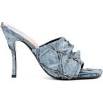 Sandales à talons Diesel bleues en coton à talons aiguilles à bouts carrés Pointure 37 pour femme 