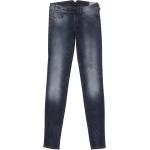Jeans slim bleues foncé en coton seconde main stretch look vintage pour femme 