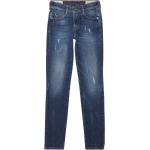 Jeans slim bleues foncé en coton seconde main stretch look vintage pour femme 