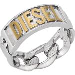 Bagues Diesel argentées en acier en acier 63 look fashion pour homme en promo 