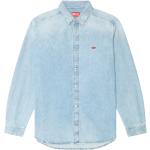 Chemises en jean Diesel bleus clairs à effet vieilli en coton Taille XXL 