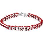Bracelets Diesel rouges en acier en acier look fashion pour homme en promo 