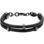 Bracelets Diesel noirs à strass en acier look fashion pour homme 