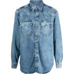 Chemises en jean Diesel bleus clairs en lyocell éco-responsable à manches longues classiques pour homme 