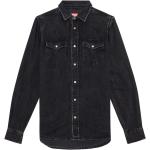 Chemises en jean Diesel noires en lyocell éco-responsable à manches longues classiques 