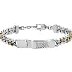Bracelets Diesel argentés en acier en acier look fashion pour homme en promo 