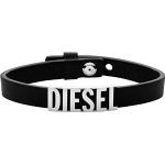 Bracelets Diesel argentés en cuir en acier look fashion pour homme 
