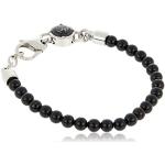 Bracelets de perles Diesel noirs en acier à perles look fashion pour homme en promo 