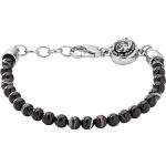 Bracelets de perles Diesel noirs en acier à perles look fashion pour homme en promo 