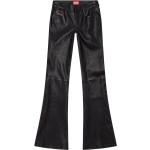 Pantalons classiques Diesel noirs en cuir à motif moutons stretch Taille XS W44 pour femme 