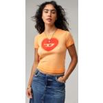T-shirts à imprimés Diesel orange en coton lavable en machine à manches courtes Taille L pour femme en promo 