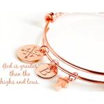 Bracelets gris acier en inox en or rose pour femme 