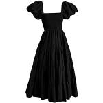 Robes de soirée bustiers noires à carreaux à strass à manches courtes Taille XL plus size look gothique pour femme 