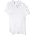 T-shirts col V Dim blancs en coton lavable en machine à manches courtes à col en V Taille XXL classiques pour homme 