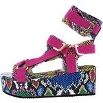 Sandales plates multicolores à paillettes à bouts ronds pour pieds larges à élastiques Pointure 43 look casual pour femme 