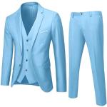 Vestes de moto  de mariage bleus clairs en velours à strass imperméables Taille S look fashion pour homme 