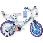 Dino Bikes - 16" Vélo Enfant Reine des Neiges - Fille avec stabilisateurs amovibles à partir de 4 ans - Vélo enfant avec panier avant et porte-poupée - Hauteur de selle et guidon réglables
