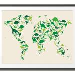 Tableaux blancs imprimé carte du monde 