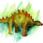 Dinosaure Stégosaure Affiche A4