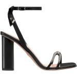 Sandales à talons de créateur Dior noires en cuir de veau à bouts carrés Pointure 39 avec un talon de plus de 9cm 