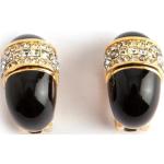 Boucles d'oreilles de créateur Dior noires seconde main look vintage 