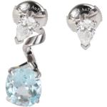 Boucles d'oreilles pendantes de créateur Dior grises en or blanc 18 carats en diamant seconde main look vintage pour femme 